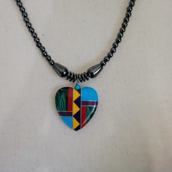 Navajo Multi Stone Necklace and Earrings Set - Picture 4 of 10